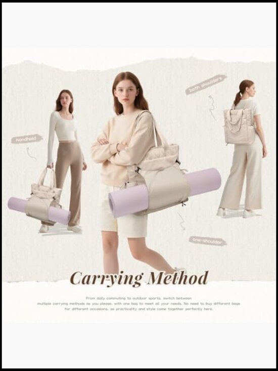 3-in-1 Laptop Tote Backpack Convertible Work Gym Bag with Yoga Mat Carrier main image 6